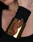 Mystery of Art Garnet Crystal Mythological Sphinx Bracelet