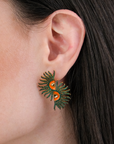 Rise of the Sun Green Earrings