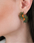 Rise of the Sun Green Earrings
