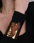 Mystery of Art Garnet Crystal Mythological Sphinx Bracelet