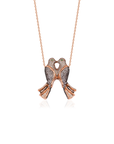 Bird of Love Pembe Rose Kolye