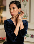 The Sultan`s Beloved Ottoman Collection Dark Blue Earrings