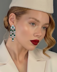 Hotel Martinez Green & White Earrings