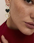Secret of Heart Black & White Earrings