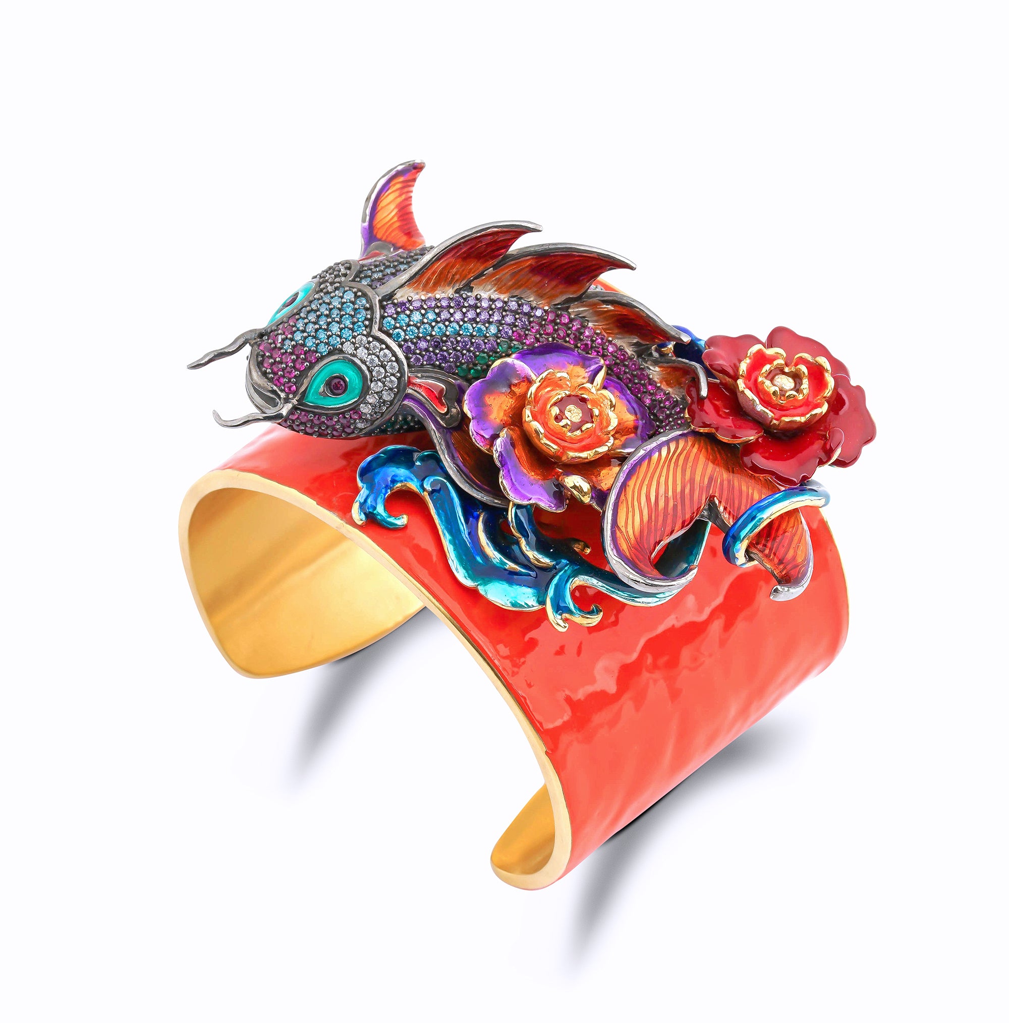 Sultan of the Ocean Rainbow Red Enamel Flashy Bracelet