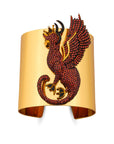 Mystery of Art Garnet Crystal Mythological Sphinx Bracelet