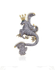 Secret of Stamboul White Crystal Mythological Dragon Necklace / Brooch