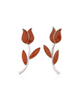Tulip Era Orange Enamel Earrings