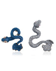 Power of Love Dark Blue & White Mythological Shahmaran Earrings