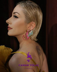 Mystery of Art Ruby Crystal Mythological Sphinx Earrings