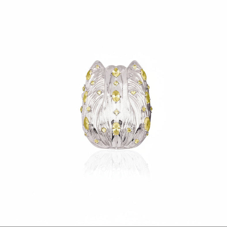 İstanbul Lalesi Sarı Taşlı Kolye