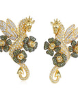 Inner Child White & Olive Green Crystal Fantastic Earrings