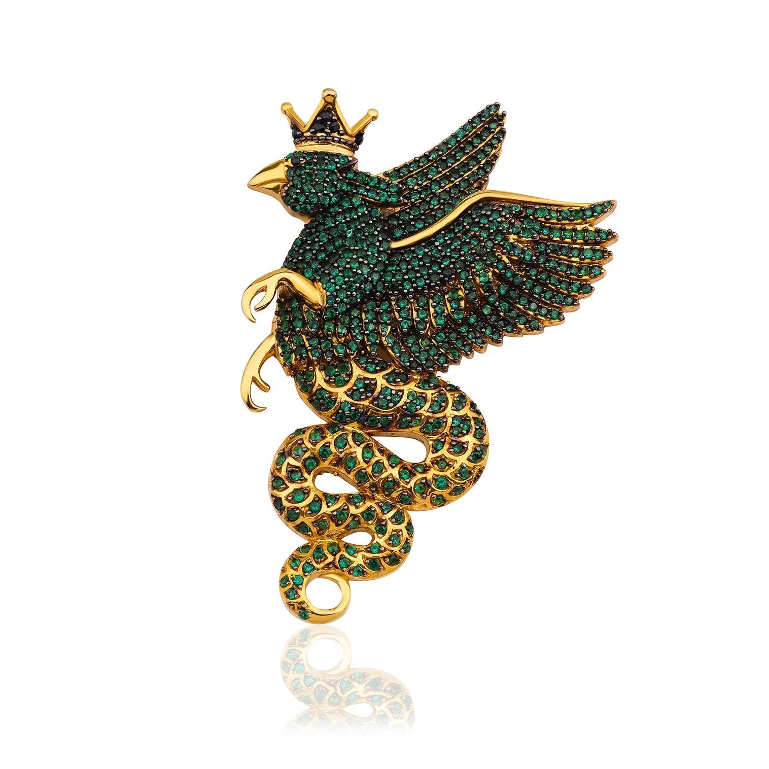 Power of Spirit Green Elegant Eagle Necklace/Brooch
