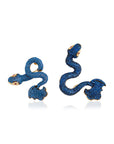 Power of Love Aqua & Dark Blue Mythological Shahmaran Earrings