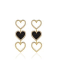 Secret of Heart Black & White Earrings