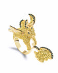 Secret of The Universe Golden Yellow Crystal Large Stylish Ring