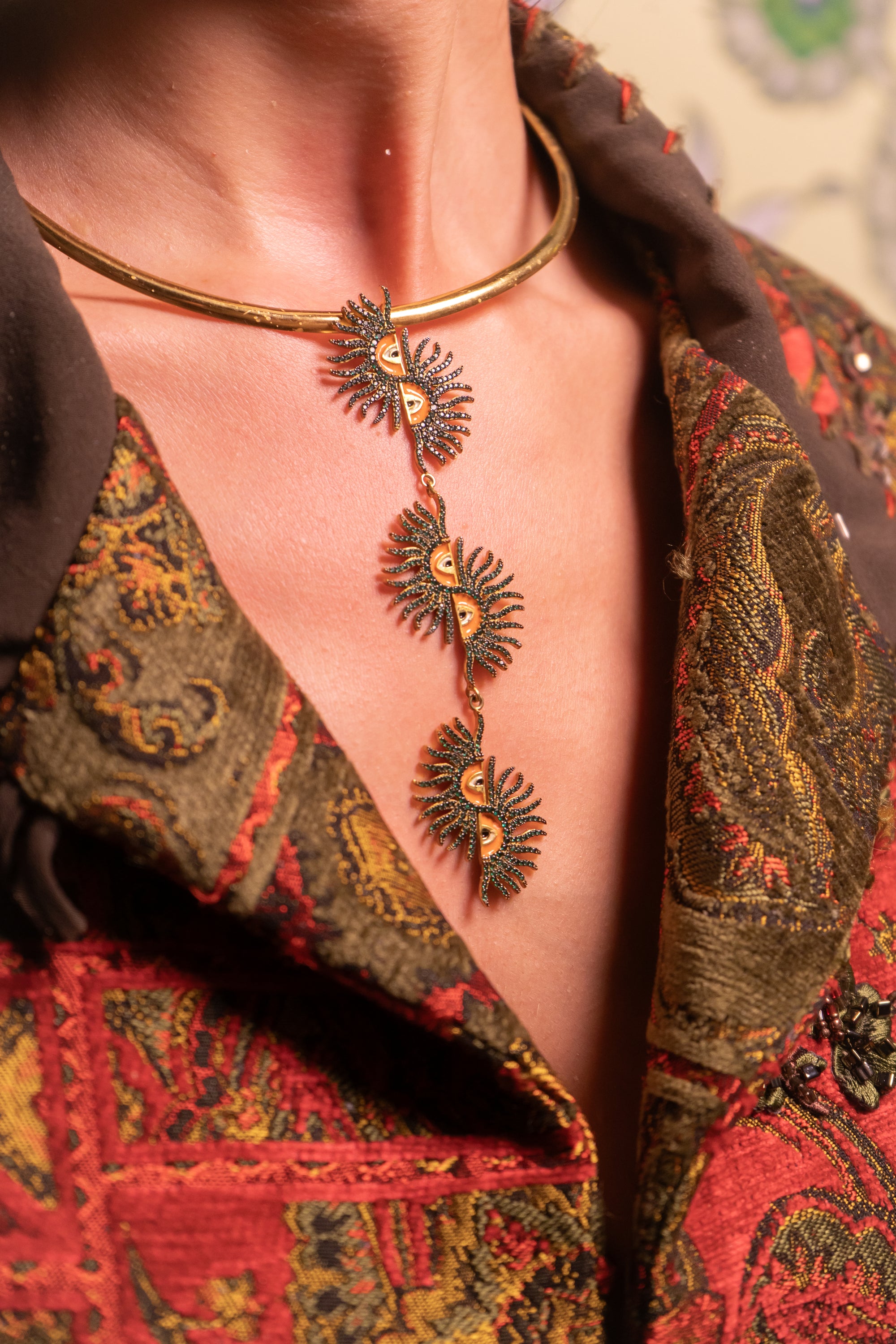 Rise of The Sun Yeşil Üçlü Kolye